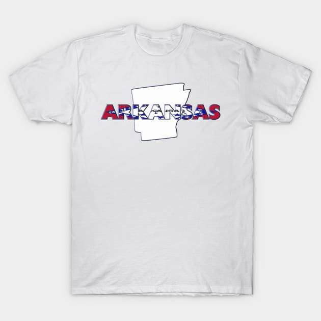 Arkansas Colored State Letters T-Shirt by m2inspiration